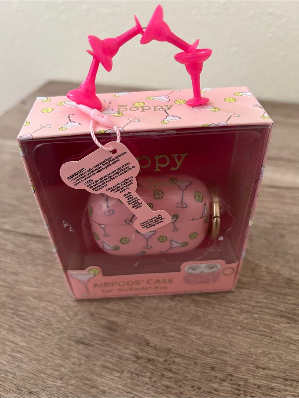 Pink Cocktail Pattern AirPods Pro Case - Picture 2 of 8